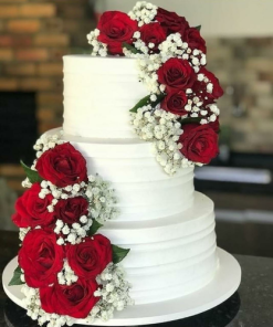 Red Rose Multi-Teir Cake