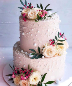 2 Teir Floral cake